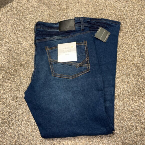 Eddie Bauer Jeans Mens 38x30 Slim Fit Flex Stretch Straight Leg Dark Wash NWT - Picture 5 of 16